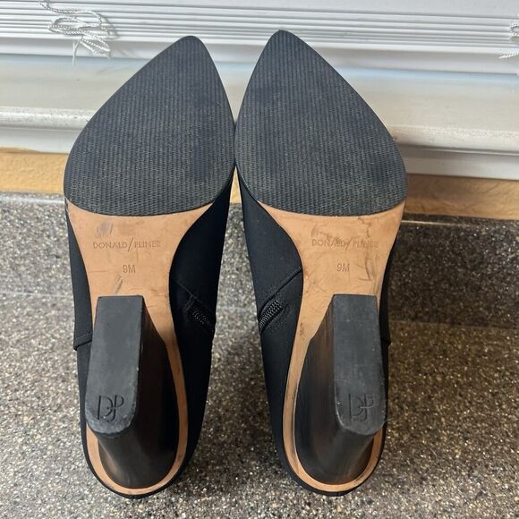 Donald Pliner Slip-On Dress Shoes in Black platform heel 9m Donald Pliner Womens 9M Black Fabric Cuban High Heels Slip  main image 4